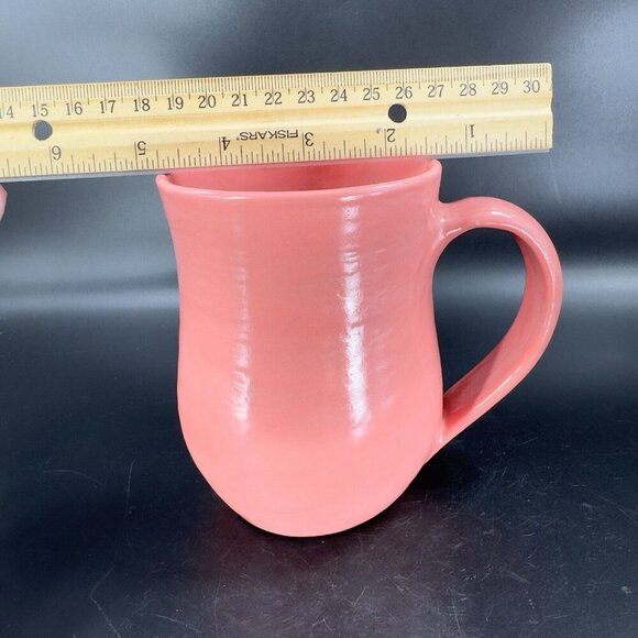 Haiti Genese Pottery Hand Made RedWare Coffee Mug Cup Hot Flamingo Pink Glaze - Picture 5 of 13